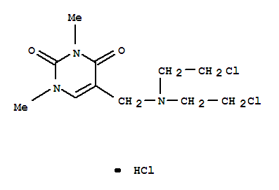 5-{[bis(2-chloroethyl)amino]methyl}-1,3-dimethylpyrimidine-2,4(1H,3H)-dione molecular structure