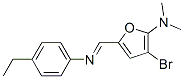 2-Furanamine,  3-bromo-5-[[(4-ethylphenyl)imino]methyl]-N,N-dimethyl- molecular structure