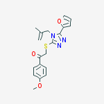 2-[[5-(furan-2-yl)-4-(2-methylprop-2-enyl)-1,2,4-triazol-3-yl]sulfanyl]-1-(4-methoxyphenyl)ethanone molecular structure