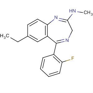 3H-1,4-Benzodiazepin-2-amine, 7-ethyl-5-(2-fluorophenyl)-N-methyl- molecular structure