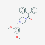 1-[4-[(2,4-dimethoxyphenyl)methyl]piperazin-1-yl]-2,2-diphenylethanone molecular structure