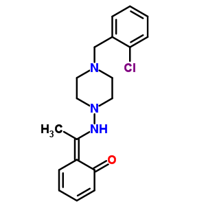 (6z)-6-[1-[[4-[(2-chlorophenyl)methyl]piperazin-1-yl]amino]ethylidene]cyclohexa-2,4-dien-1-one molecular structure