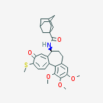 N-[(7S)-1,2,3-trimethoxy-10-(methylsulfanyl)-9-oxo-5,6,7,9-tetrahydrobenzo[a]heptalen-7-yl]tricyclo[3.3.1.1~3,7~]decane-1-carboxamide molecular structure