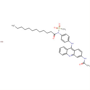Dodecanamide,N-[4-[[3-(acetylamino)-9-acridinyl]amino]phenyl]-N-(methylsulfonyl)-,monohydrobromide molecular structure