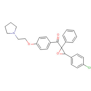Methanone,[3-(4-chlorophenyl)-2-phenyloxiranyl][4-[2-(1-pyrrolidinyl)ethoxy]phenyl]- molecular structure