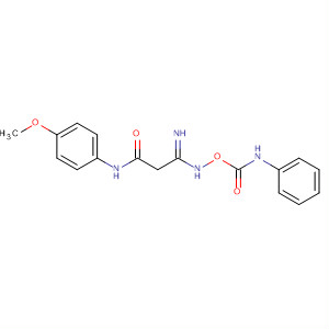 Propanamide,3-imino-N-(4-methoxyphenyl)-3-[[[(phenylamino)carbonyl]oxy]amino]- molecular structure