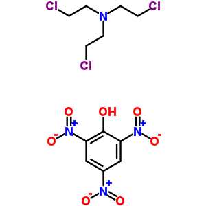 2,4,6-trinitrophenol - 2-chloro-N,N-bis(2-chloroethyl)ethanamine (1:1) molecular structure