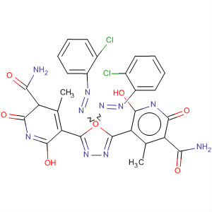 3-Pyridinecarboxamide,5,5'-[1,3,4-oxadiazole-2,5-diylbis[(6-chloro-3,1-phenylene)azo]]bis[1,2-dihydro-6-hydroxy-4-methyl-2-oxo- molecular structure