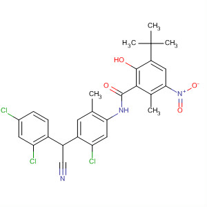 Benzamide,N-[5-chloro-4-[cyano(2,4-dichlorophenyl)methyl]-2-methylphenyl]-3-(1,1-dimethylethyl)-2-hydroxy-6-methyl-5-nitro- molecular structure