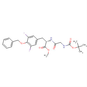 L-Tyrosine,N-[N-[(1,1-dimethylethoxy)carbonyl]glycyl]-3,5-diiodo-O-(phenylmethyl)-,methyl ester molecular structure