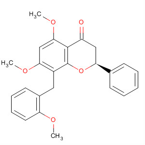 4H-1-Benzopyran-4-one,2,3-dihydro-5,7-dimethoxy-8-[(2-methoxyphenyl)methyl]-2-phenyl-, (S)- molecular structure