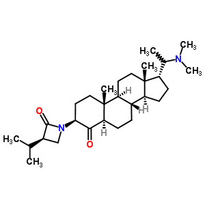 (3R)-1-[(20S)-20-(Dimethylamino)-4-oxo-5α-pregnan-3β-yl]-3-isopropylazetidin-2-one molecular structure