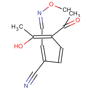 3-Heptenenitrile,5-(1-hydroxyethylidene)-2-[2-(methoxyimino)ethylidene]-6-oxo-,(E,E,Z,E)- molecular structure