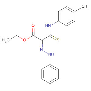 Propanoic acid,3-[(4-methylphenyl)amino]-2-(phenylhydrazono)-3-thioxo-, ethyl ester,(Z)- molecular structure