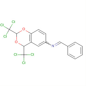4H-1,3-Benzodioxin-6-amine,N-(phenylmethylene)-2,4-bis(trichloromethyl)- molecular structure