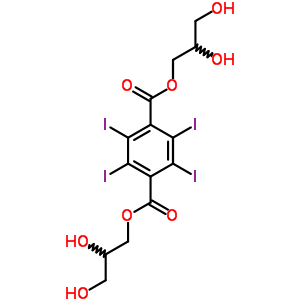 bis(2,3-dihydroxypropyl) 2,3,5,6-tetraiodobenzene-1,4-dicarboxylate molecular structure