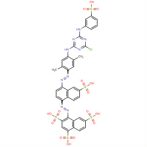 1,3,6-Naphthalenetrisulfonic acid,4-[[4-[[4-[[4-chloro-6-[(3-sulfophenyl)amino]-1,3,5-triazin-2-yl]amino]-2,5-dimethylphenyl]azo]-6-sulfo-1-naphthalenyl]azo]- molecular structure