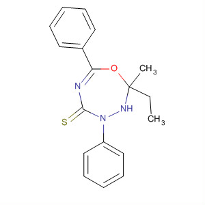 1,3,4,6-Oxatriazepine-5(2H)-thione,2-ethyl-3,4-dihydro-2-methyl-4,7-diphenyl- molecular structure