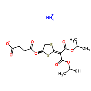 ammonium 4-[(2-{2-(1-methylethoxy)-1-[(1-methylethoxy)carbonyl]-2-oxoethylidene}-1,3-dithiolan-4-yl)oxy]-4-oxobutanoate molecular structure