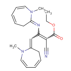 2-Butenoic acid,2-cyano-4-(hexahydro-1-methyl-2H-azepin-2-ylidene)-3-[(hexahydro-1-methyl-2H-azepin-2-ylidene)amino]-, ethyl ester molecular structure