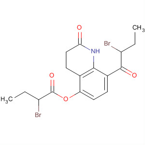 Butanoic acid, 2-bromo-,8-(2-bromo-1-oxobutyl)-1,2,3,4-tetrahydro-2-oxo-5-quinolinyl ester molecular structure
