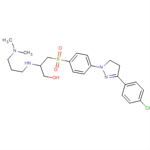 1-Propanol,3-[[4-[3-(4-chlorophenyl)-4,5-dihydro-1H-pyrazol-1-yl]phenyl]sulfonyl]-2-[[3-(dimethylamino)propyl]amino]- molecular structure