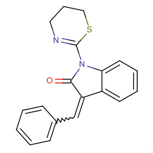 2H-Indol-2-one,
1-(5,6-dihydro-4H-1,3-thiazin-2-yl)-1,3-dihydro-3-(phenylmethylene)- molecular structure