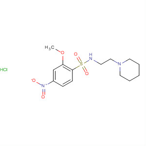 Benzenesulfonamide, 2-methoxy-4-nitro-N-[2-(1-piperidinyl)ethyl]-,monohydrochloride molecular structure