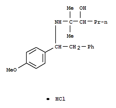 2-{[1-(4-methoxyphenyl)-2-phenylethyl]amino}-2-methylhexan-3-ol molecular structure