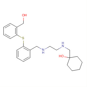 Benzenemethanol,2-[[2-[[[2-[[(1-hydroxycyclohexyl)methyl]amino]ethyl]amino]methyl]phenyl]thio]- molecular structure