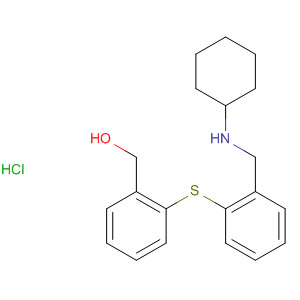 Benzenemethanol, 2-[[2-[(cyclohexylamino)methyl]phenyl]thio]-,hydrochloride molecular structure