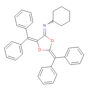 Cyclohexanamine,N-[2,5-bis(diphenylmethylene)-1,3-dioxolan-4-ylidene]- molecular structure