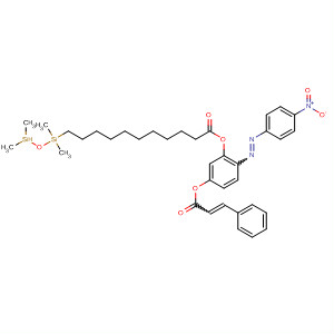 Undecanoic acid, 11-(1,1,3,3-tetramethyldisiloxanyl)-,2-[(4-nitrophenyl)azo]-5-[(1-oxo-3-phenyl-2-propenyl)oxy]phenyl ester molecular structure