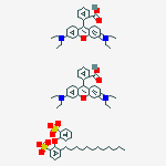 bis{N-[9-(2-carboxyphenyl)-6-(diethylamino)-3H-xanthen-3-ylidene]-N-ethylethanaminium} 3-dodecyl-2-(2-sulfonatophenoxy)benzenesulfonate