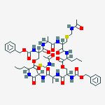 benzyl N-[6,19-bis(acetamidomethylsulfanylmethyl)-9,22-dimethyl-2,5,8, 11,15,18,21,24-octaoxo-25-phenylmethoxycarbonylamino-3,16-dipropyl-1,1 4-dioxa-4,7,10,17,20,23-hexazacyclohexacos-12-yl]carbamate molecular structure