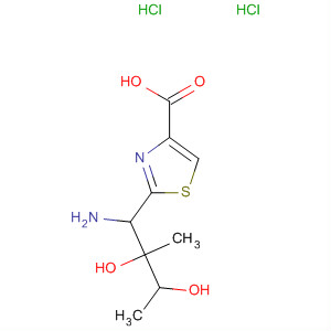 4-Thiazolecarboxylic acid, 2-(1-amino-2,3-dihydroxy-2-methylbutyl)-,dihydrochloride molecular structure