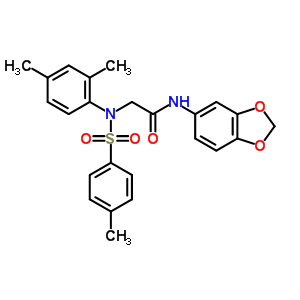 N-1,3-benzodioxol-5-yl-N~2~-(2,4-dimethylphenyl)-N~2~-[(4-methylphenyl)sulfonyl]glycinamide molecular structure