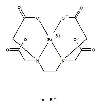 praseodymium hydrogen 2,2',2'',2'''-(ethane-1,2-diyldinitrilo)tetraacetate molecular structure