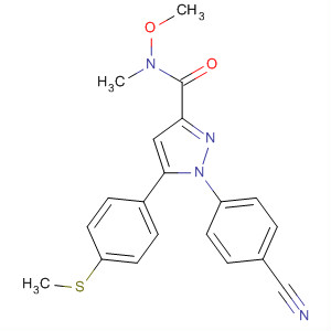 1H-Pyrazole-3-carboxamide,1-(4-cyanophenyl)-N-methoxy-N-methyl-5-[4-(methylthio)phenyl]- molecular structure
