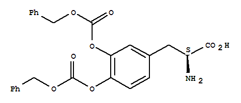 O-[(benzyloxy)carbonyl]-3-{[(benzyloxy)carbonyl]oxy}-L-tyrosine molecular structure