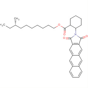 Cyclohexanecarboxylic acid,2-(1,3-dihydro-1,3-dioxo-2H-naphth[2,3-f]isoindol-2-yl)-,(8S)-8-methyldecyl ester molecular structure