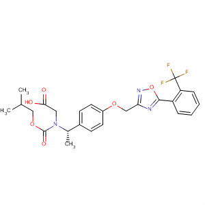 Glycine,N-[(2-methylpropoxy)carbonyl]-N-[(1S)-1-[4-[[5-[2-(trifluoromethyl)phenyl]-1,2,4-oxadiazol-3-yl]methoxy]phenyl]ethyl]- molecular structure