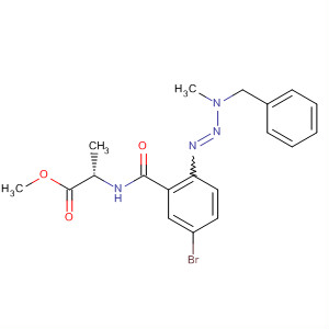 L-Alanine,N-[5-bromo-2-[3-methyl-3-(phenylmethyl)-1-triazenyl]benzoyl]-, methylester molecular structure