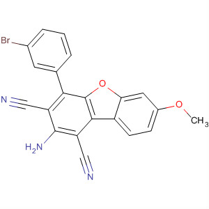 1,3-Dibenzofurandicarbonitrile, 2-amino-4-(3-bromophenyl)-7-methoxy- molecular structure