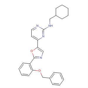 2-Pyrimidinamine,N-(cyclohexylmethyl)-4-[2-[2-(phenylmethoxy)phenyl]-5-oxazolyl]- molecular structure