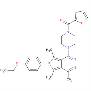 Piperazine,1-[6-(4-ethoxyphenyl)-4,5,7-trimethyl-6H-pyrrolo[3,4-d]pyridazin-1-yl]-4-(2-furanylcarbonyl)- molecular structure