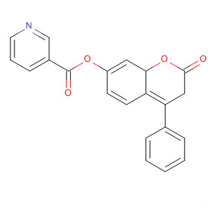 3-Pyridinecarboxylic acid, 2-oxo-4-phenyl-2H-1-benzopyran-7-yl ester molecular structure