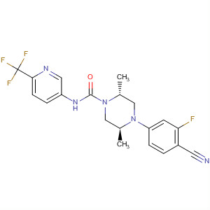 1-Piperazinecarboxamide,4-(4-cyano-3-fluorophenyl)-2,5-dimethyl-N-[6-(trifluoromethyl)-3-pyridinyl]-, (2R,5S)- molecular structure