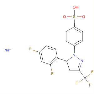 Benzenesulfonic acid,4-[5-(2,4-difluorophenyl)-4,5-dihydro-3-(trifluoromethyl)-1H-pyrazol-1-yl]-, sodium salt molecular structure
