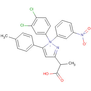 1H-Pyrazole-3-propanoic acid,1-(3,4-dichlorophenyl)-5-(4-methylphenyl)-a-(3-nitrophenyl)- molecular structure